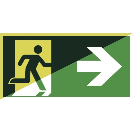 stickers "Nooduitgang" vluchtweg rechts