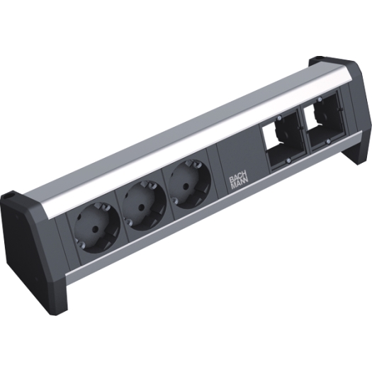 Contactdooshouder Desk 3x contactdozen met verhoogde contactbeveiliging 2x afdekking met GST18i