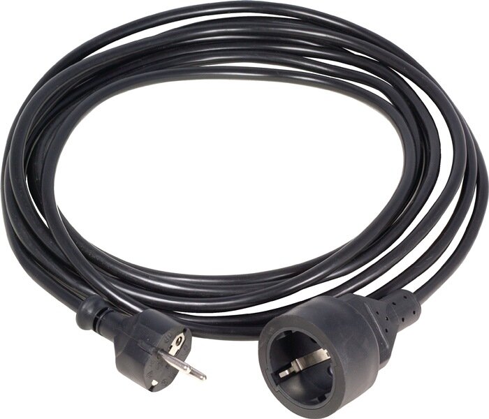 Verlengkabel met kunststof kabel H05VV-F zwart 10 meter