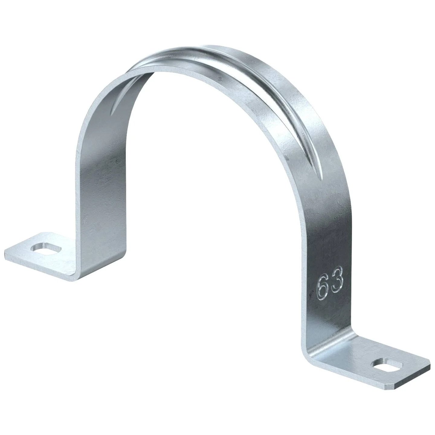 Bevestigingsklem met twee voetjes 63mm, St, G