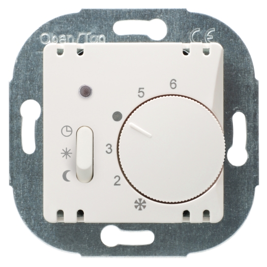 OPUS® 1 thermostaat, verbreekcontact, met handschakelaar, verlaging /AAN/UIT helder wit