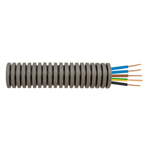 Pipelife Preflex flexbuis bedraad 2G2,5 + 1x1,5 G/G-BL-ZW Pipelife Preflex flexbuis bedraad 2G2,5 + 1x1,5 G/G-BL-ZW