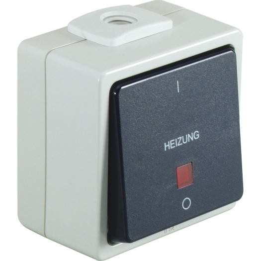 OPUS® AQUA (puls) schakelaar met verlichting Verwarming noodstop-schakelaar, 2-polig, rode lens lich