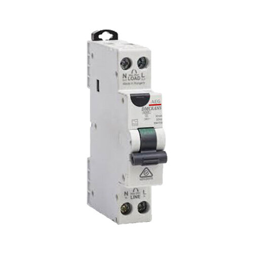 AEG Aardlekautomaat 1P+N B6 A, Type A, 30mA - 1 module breed - (spanningsafhankelijk)
