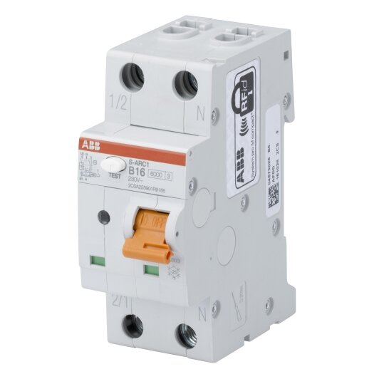 ABB brandveiligheidsschakelaar met installatieautomaat "BS/LS S-ARC1" B 16
