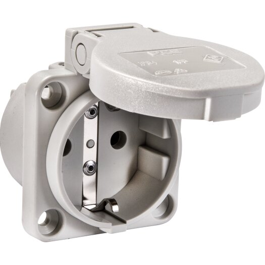 Machinecontactdozen IP 54 grijs (RAL7035) van achteren 50 x 50 mm 38 x 38 mm