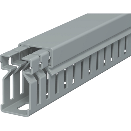 Bedradingskanaal 30x15x2000, PVC, steengrijs, RAL 7030