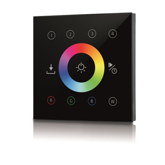 AC DMX LED-touchpaneel RGBW 4 zones 86 x 86 x 42 mm