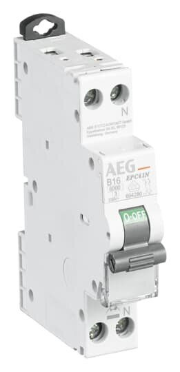 AEG Installatieautomaat B16 1-polig + N 6kA "EPC 61N"