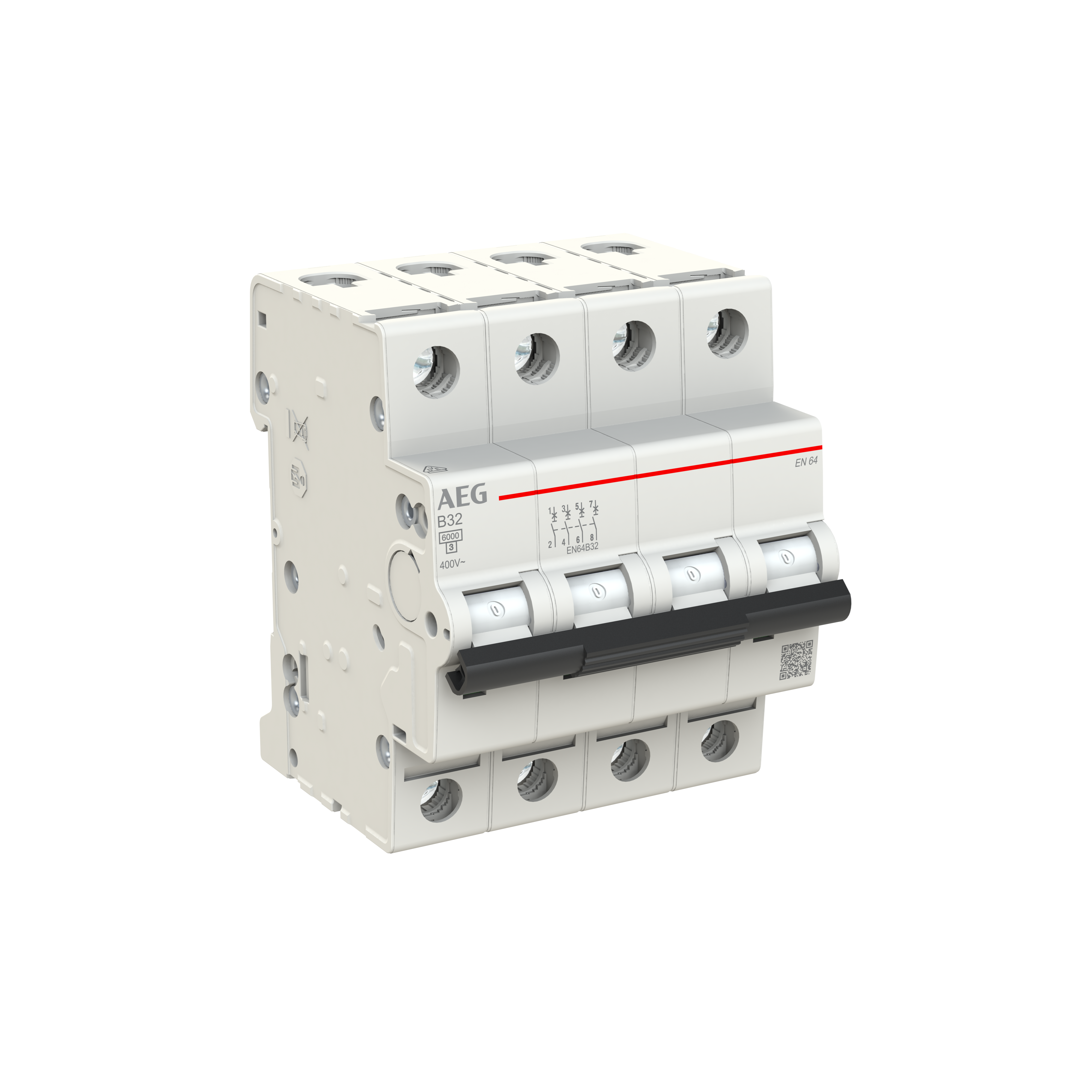 AEG Installatieautomaat 4P B32 A 6kA AEG Installatieautomaat 4P B32 A 6kA
