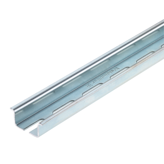 Draagrail, zonder sleufgat, accessoires, 35 x 15 x 2000 mm, staal, gegalvaniseerd, verchroomd