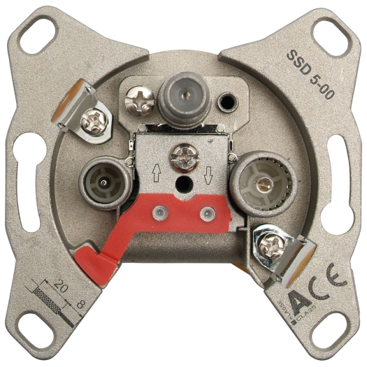 Universele antennecontactdoos met 3 uitgangen - klasse A eind- en verbindingsdoos SSD 5 - 00, DC-doo