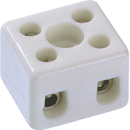 Porseleinen aansluitklem tot 2,50 mm, 2-polig