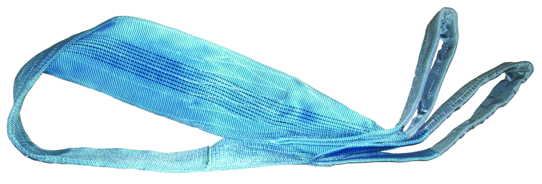 Hijsband 8.000 kg, 5m, tweelaags, blauw, met versterkte lussen