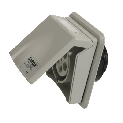 SIROX® CEE inbouwwandcontactdoos, 5-polig, 400 V, 6 h 32 A, lichtgrijs SIROX® CEE inbouwwandcontactdoos, 5-polig, 400 V, 6 h 32 A, lichtgrijs