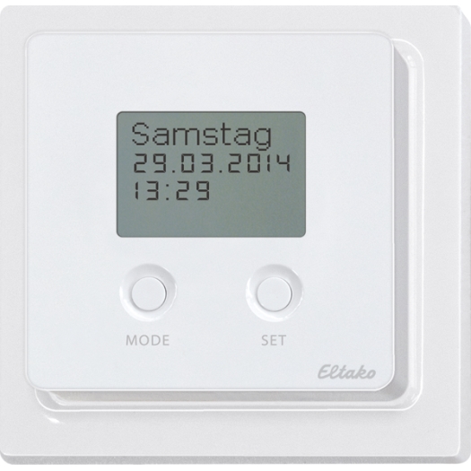 Draadloze sensor tijdschakelaar wg zuiver wit glanzend met display