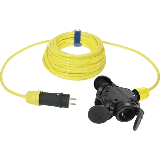SIROX® verlengkabels H07BQ-F 3G2,5 mm² met verend klapdeksel 10 m geel