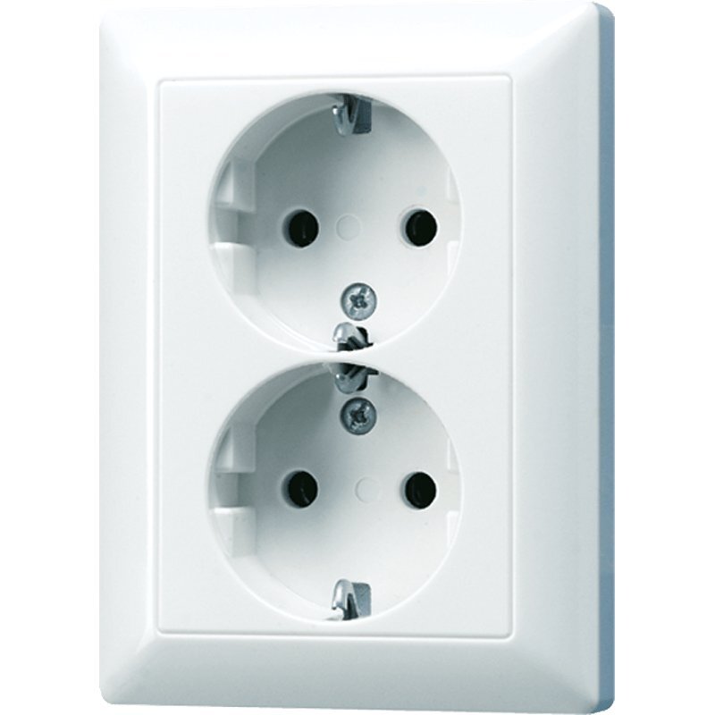 Jung AS500 2-voudige wandcontactdoos alpine wit