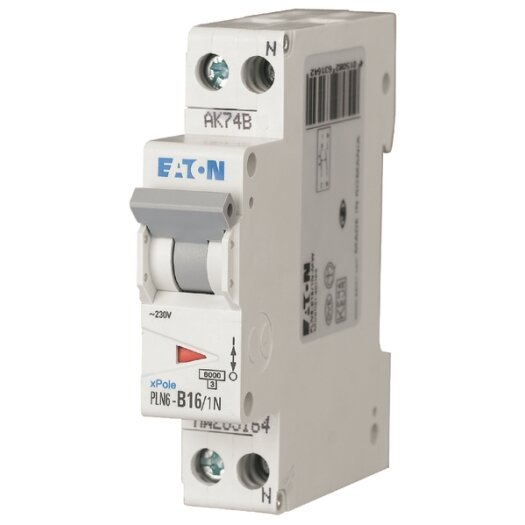 EATON Installatieautomaat B16 1-polig+N 6kA "PLN6-B16/1N-MW"