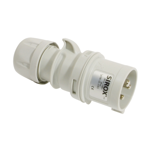SIROX CEE-stekker 16A, 3P, 1h, IP 44 met vernikkelde contacten (3-polig)