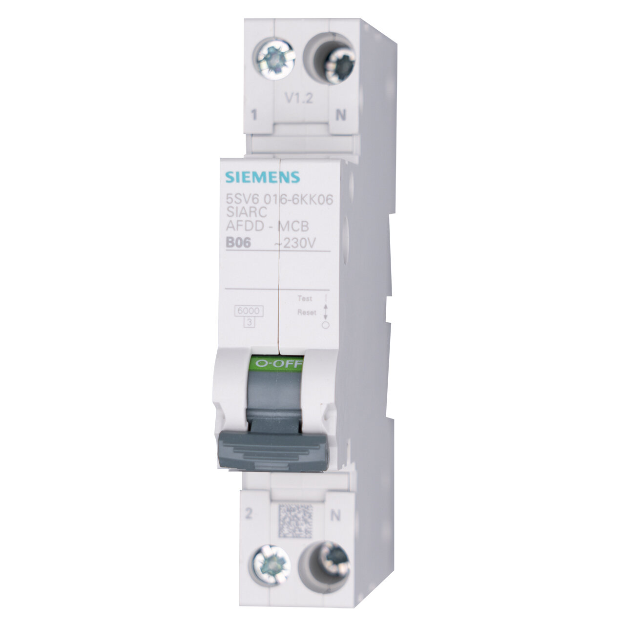 Siemens brandbeveiliging schakelaar 1P+N, 230V, 6kA, 1 module breed B, 6 A
