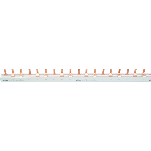 3-fasen stiftrail, L-uitvoering, open 19 x 3 polen, 1.000 mm lang