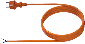 Beveiligingscontact - voedingskabel, aansluitkabel, oranje, lengte 3,0m H07BQ-F 3G1,50