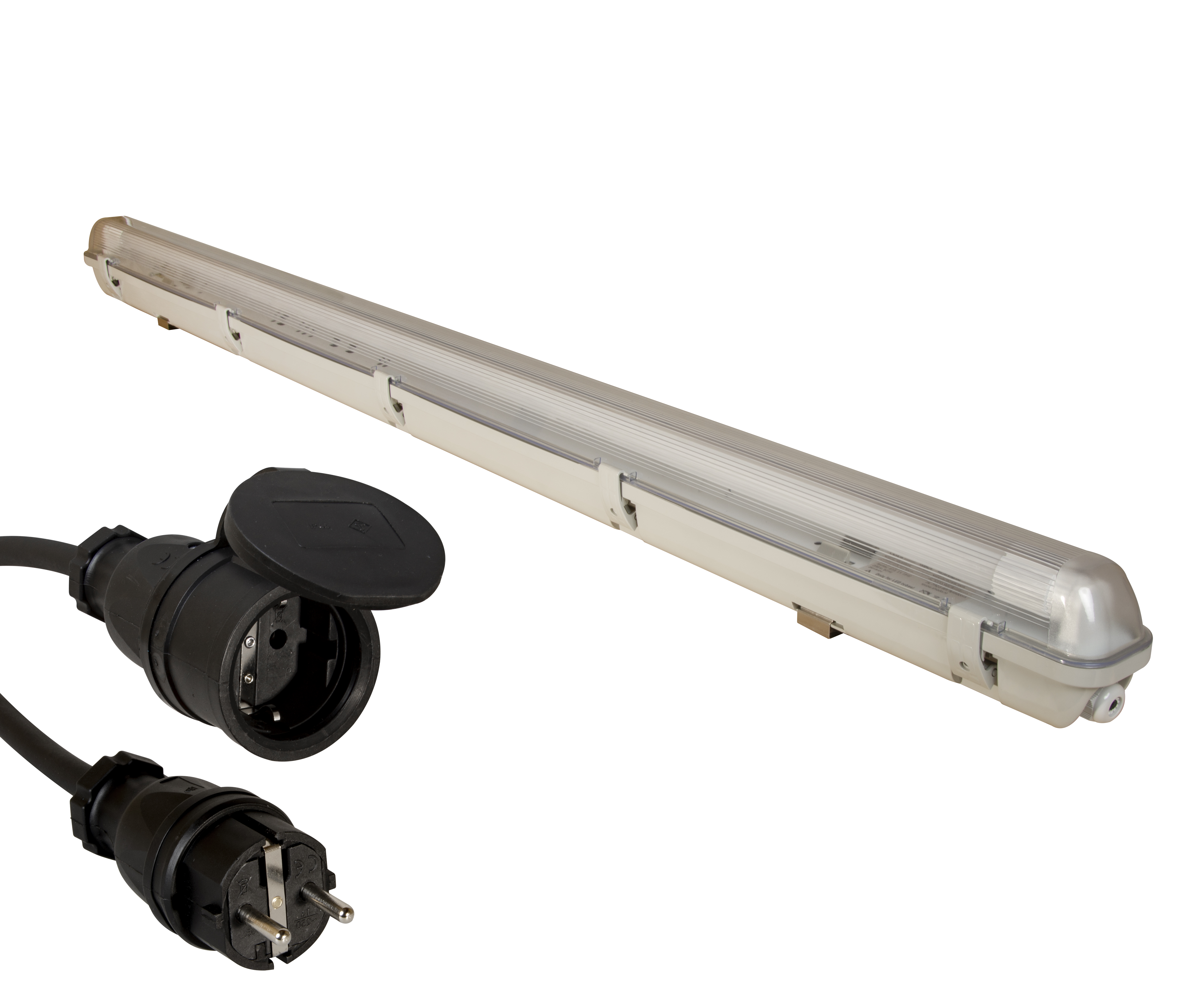 LED waterdicht armatuur met ophangsysteem 1 x 24 W 3 G 1,5 mm² massief rubberen stekker Vollgummikup