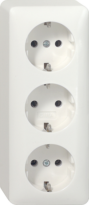 Beschermcontact 3f verticaal oppervlak zuiver wit
