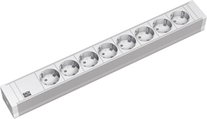 Contactdoos 19" PVC 8x contactdozen Voedingskabel 2,0m