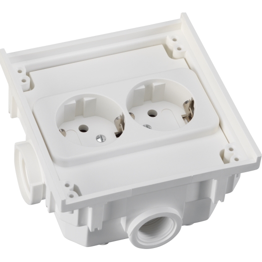 ABL vloerdoos + 2 V contactdoos onderdeel met contactdoos 111,5 x 111 x 65 mm