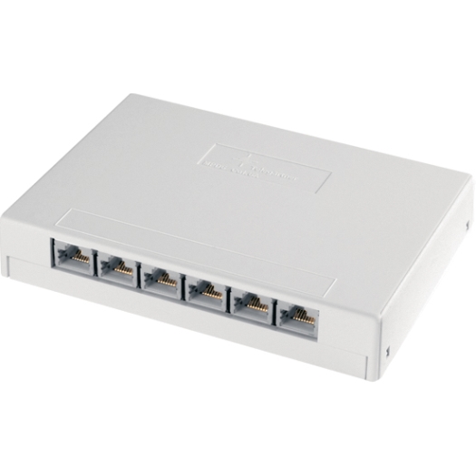 Mini-verdeelveld Cat. 6A 6 x RJ 45 weiß