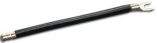 Bedradingsbrug met 11 mm adereindhuls en  M 5 vorkkabelschoen zwart 10 mm² 360 mm