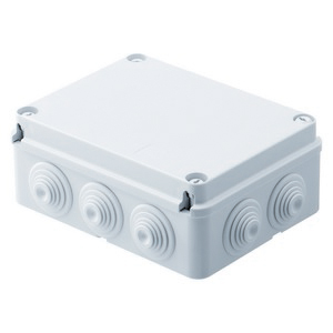 Aansluitdoos 150x110x70mm IP55 met 10 wartels M25 GWT 650°C