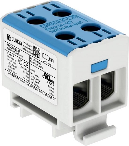 Ouneva VC05-0048 Verdeelblok Blauw