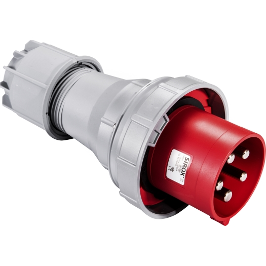 CEE-stekker 125A, 5P, 400 V, 6 h, IP 67 met pilootcontact en vernikkelde contacten (5-polig) SIROX