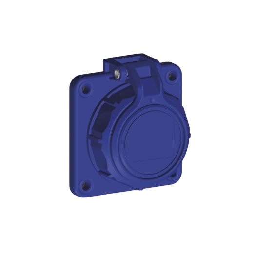 SIROX® drukwaterdichte inbouw-contactdoos met verend klapdeksel blauw