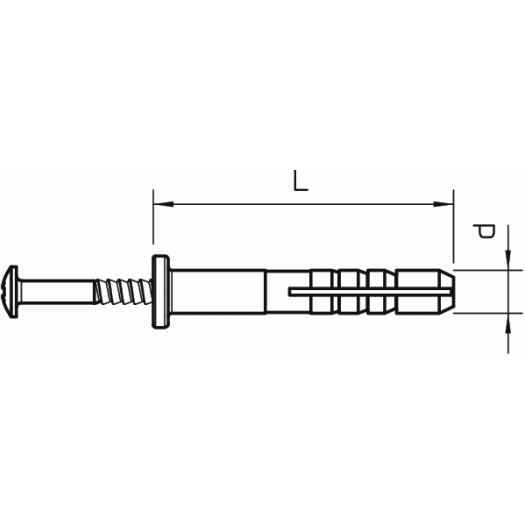 Slagplug 6x40mm, PA, lichtgrijs