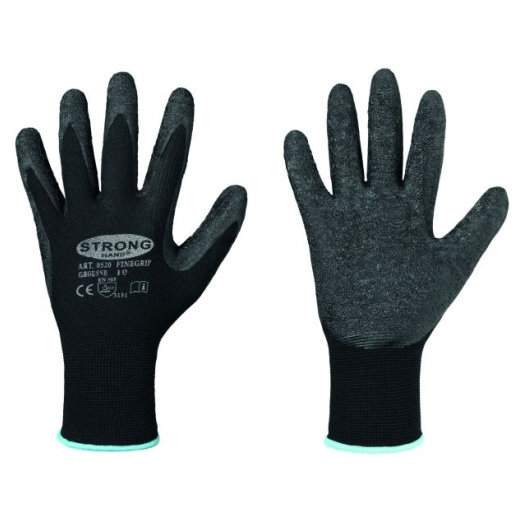 Handschuhe Gr.09, FINEGRIP POLYAMID/LATEX,SCHWARZ