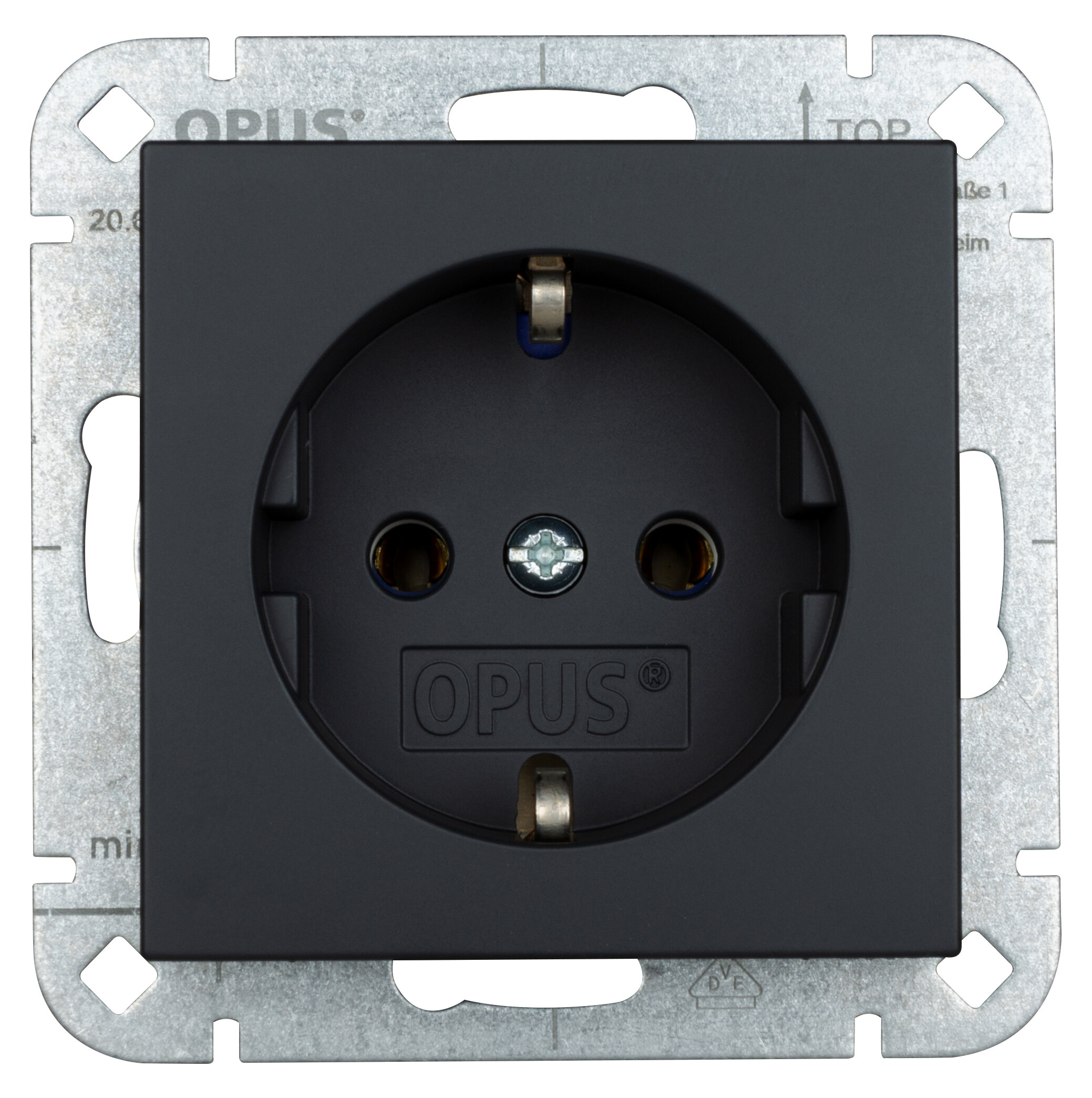 OPUS 55 geaarde wandcontactdoos - stuksverpakking antraciet