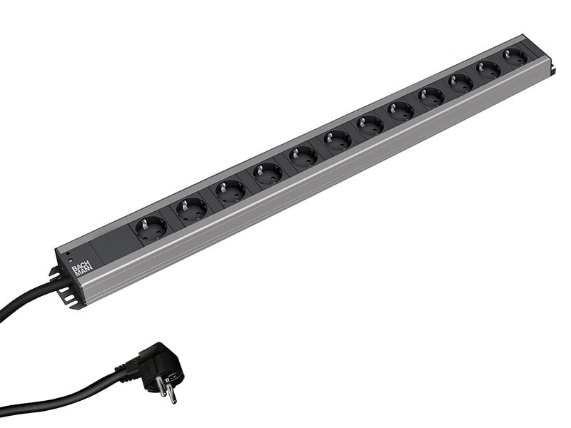 Contactdoosstrip, ambachtelijke strip, afstand tussen contactdozen 15 mm met 12 contactdozen en 2,0 m kabeluitgang.
