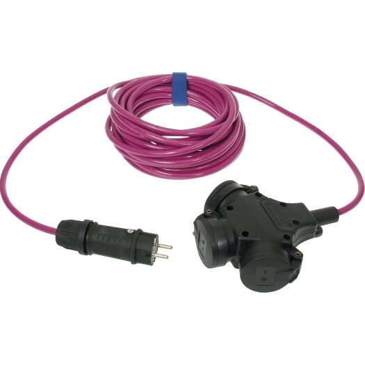 SIROX® Verlengkabel H07BQ-F 3 G 1,5 mm² met verend klapdeksel pink SIROX® Verlengkabel H07BQ-F 3 G 1,5 mm² met verend klapdeksel pink