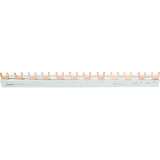 3-fasen vorkrail, L-uitvoering, gesloten 4 x 3 polen, 210 mm lang