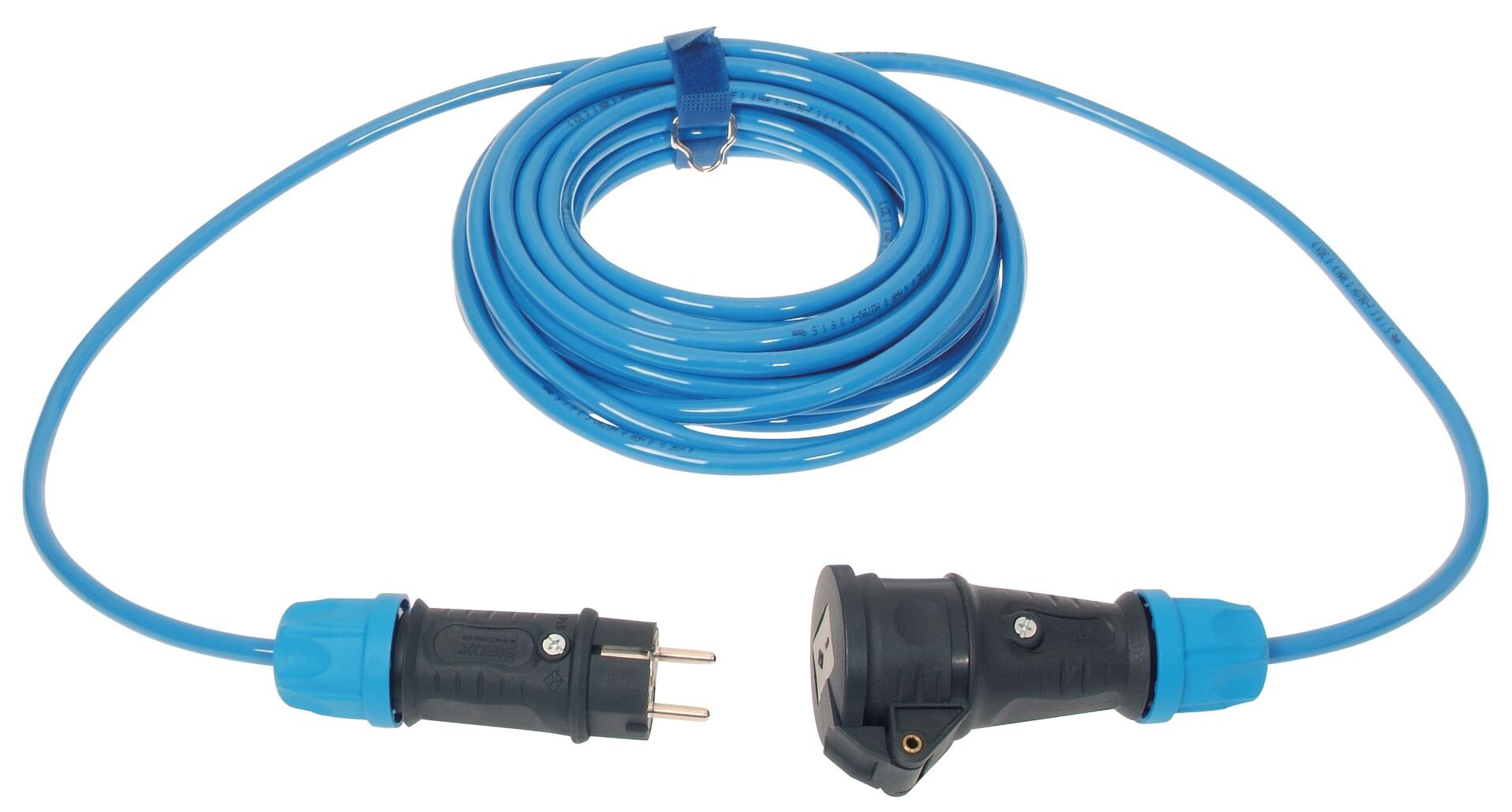 SiRoX verlenging, blauw, 15 m, 1x aardingscontactstekker en koppeling, H07BQ-F 3G2.5 SiRoX verlenging, blauw, 15 m, 1x aardingscontactstekker en koppeling, H07BQ-F 3G2.5