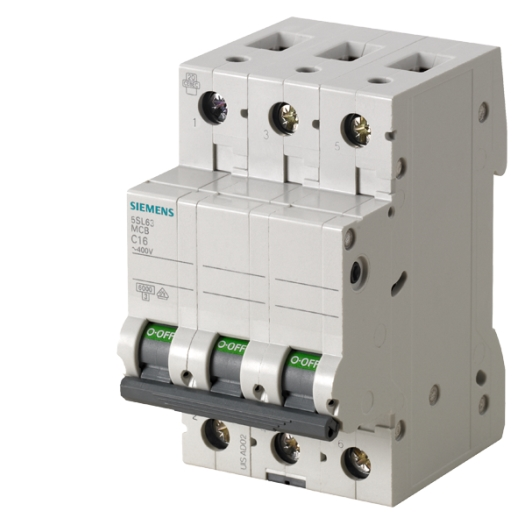Siemens Installatieautomaat 3-polig "5SL6" B, 16 A