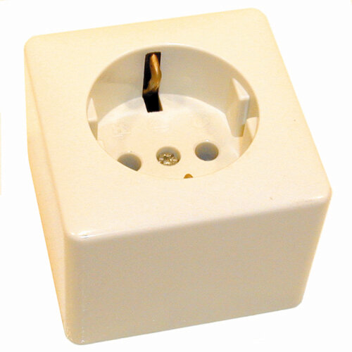 1-voudige wandcontactdoos opbouw, crème