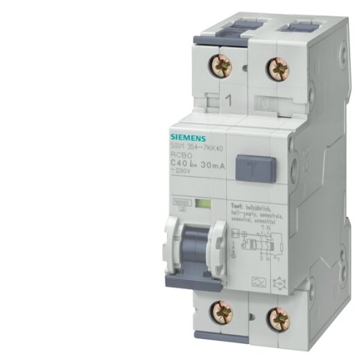 FI/LS-schakelaar, 10 kA, 1P+N, type A, 30 mA, B-Char, In: 16 A, Un AC: 230 V