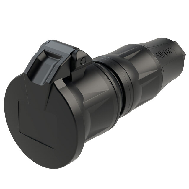 SIROX Profi contrastekker met scharnierend deksel, IP54, zwart SIROX Profi contrastekker met scharnierend deksel, IP54, zwart