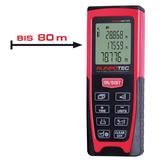 RUNPOMETER RM 80 - Laserafstandsmeetapparaat