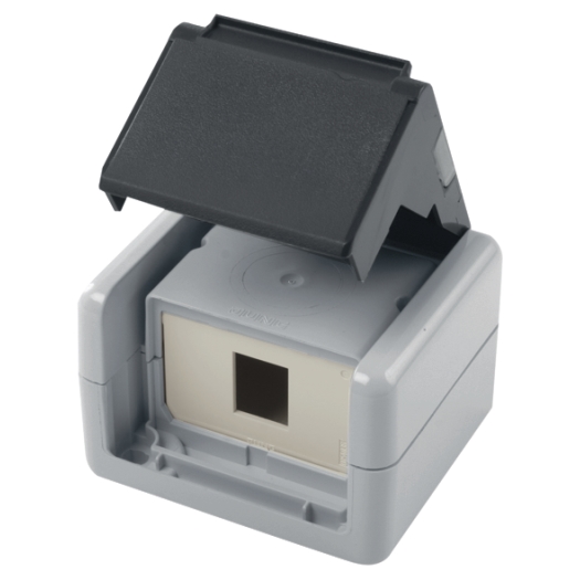 Aansluitdoos IP44 opbouw met montage-inzetstuk voor 1x AMJ of UMJ module/koppeling